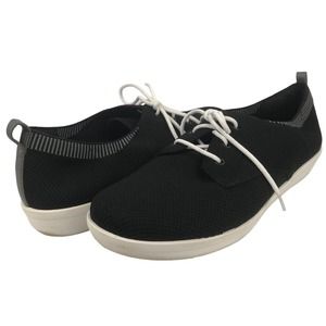 Clarks Cloudsteppers Ayla Reece Lace Up Sneakers Black Mesh Fabric Comfort Sz 11